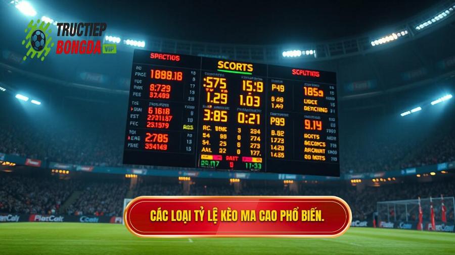 Các loại tỷ lệ phổ biến trong kèo bóng đá Ma Cao